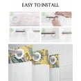 thumbnail image 5 of No Hook Shower Curtain with Snap in Liner, Vintage Blue Paisley Flowers Traditional Floral Yellow Hotel Shower Curtains for Bathroom, Washable Shower Curtain Liner Set with Mesh Top Window, 54"x78", 5 of 6
