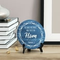 thumbnail image 3 of Round He Cares For Those Who Trust In Him Nahum 1:7 Blue Wood Color Circle Table Sign (5x5"), 3 of 4