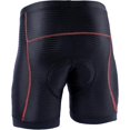 thumbnail image 2 of Pantalones cortos de ciclismo para hombre Pantalones cortos de bicicleta de montaña rellenos de gel 5d para hombre con diseño absorbente transpirable (negro rojo), 2 of 5