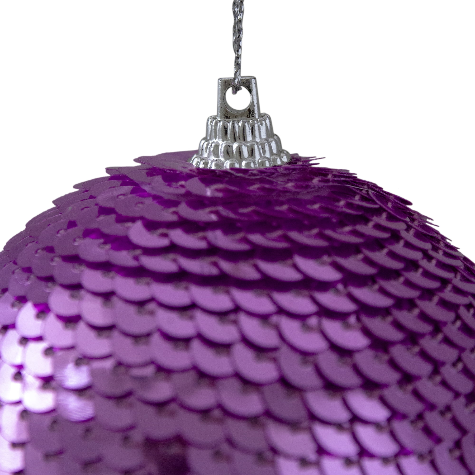 Pink Sequin Shatterproof Ball Christmas Ornament 3.14" (80mm)