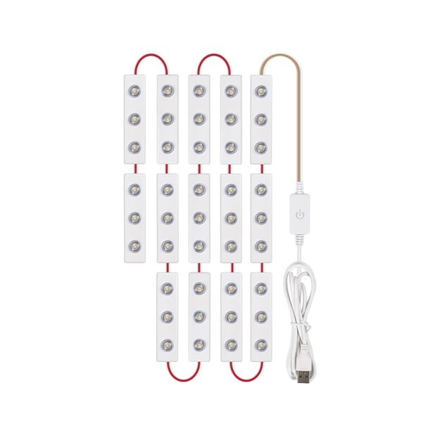 Tira De Luz De 4.92 Pies Con Alimentación Usb, Lámpara De Cinta De Espejo De Maquillaje De Tocador Con 10 Tiras De Led, Pegatina De Doble Cara De Inducción Manual Para Dormitorio, Tocador, Peluquería Yuarrent HA028069-03