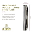 thumbnail image 2 of Kent 7T G All Fine Tooth Pocket Comb - Handmade Grooming Comb for Styling, Travel, Mustache and Beard Care - Saw Cut and Hand Polished C80, 2 of 3