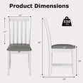 thumbnail image 3 of Giantex Wooden Dining Chairs Set of 2, Armless Chairs w/Faux Leather Upholstery, White, 3 of 6