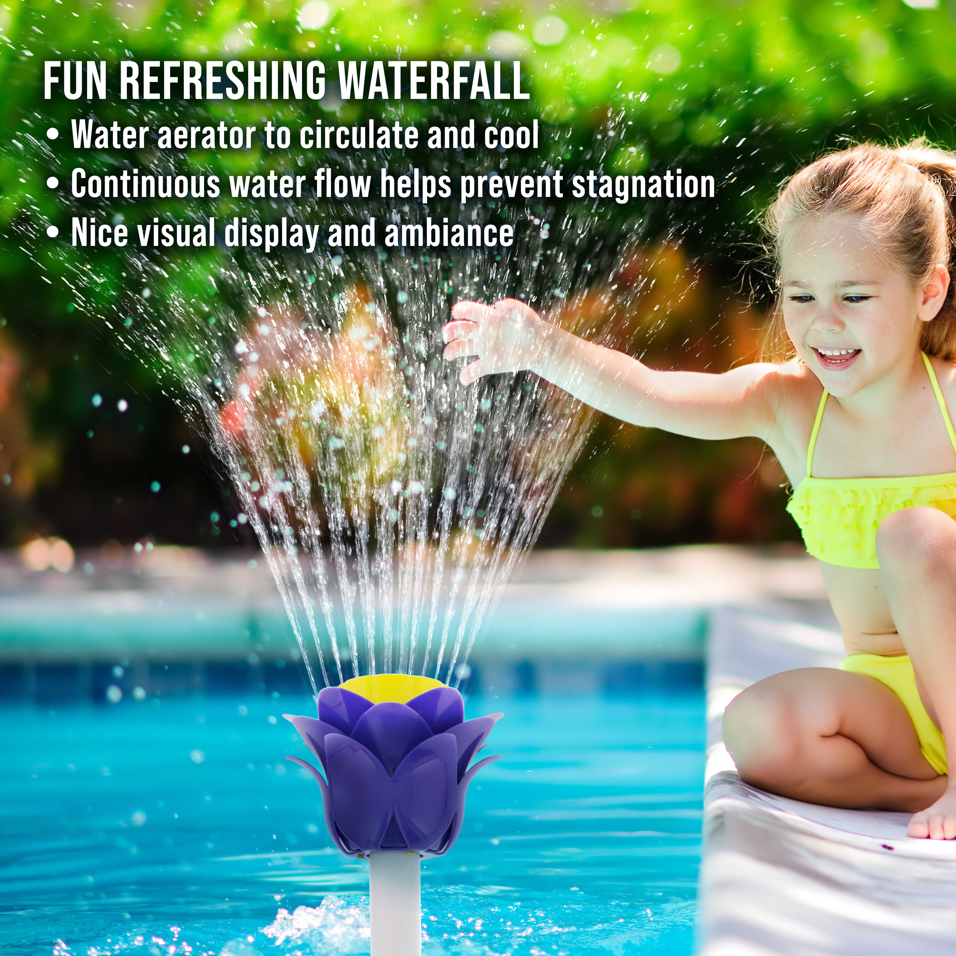 U.S. Pool Supply Swimming Pool Flower Shaped Waterfall Spray Fountain - Adjustable Sprinkle Distance, Pool Spray Aerator Cools Water Temperature - In-Ground, Above-Ground Pools, Ponds, Fun Decoration