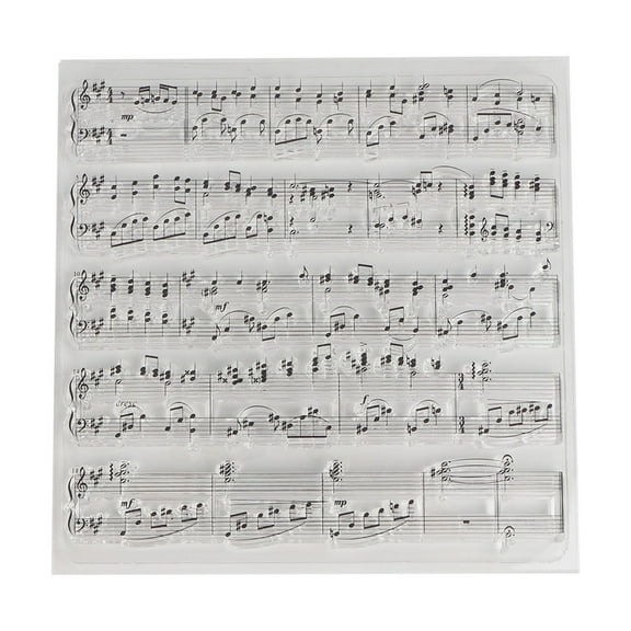 Transparent Rubber DIY Diary Scrapbooking Music Symbol Card Embossing Folder Template Craft Photo Album Decor