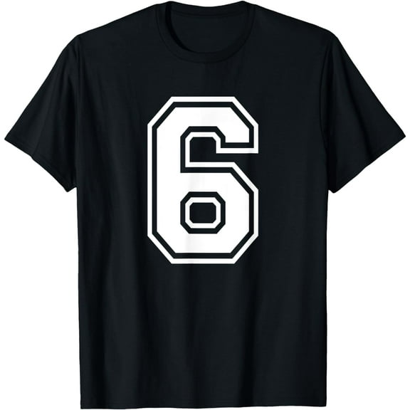 Number 6 Birthday Gift Sports Player Team Numbered Jersey T-Shirt