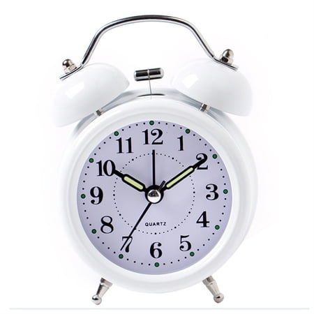 Loud Alarm Clock with Backlight, Battery Operated, Silent Non Ticking, for Heavy Sleepers, Twin Bell Extra Retro Decorative Desk Clocks