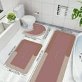 thumbnail image 4 of Pink Bathroom Rug Set Pink 3-Piece Bathroom Rugs Set, Diatomaceous Earth Toilet Lid Mat Non-Slip Back, Quick Dry Absorbent, Washable Shower Mat, Bath Mat and Contour Rug for Bathroom Floor, 4 of 9