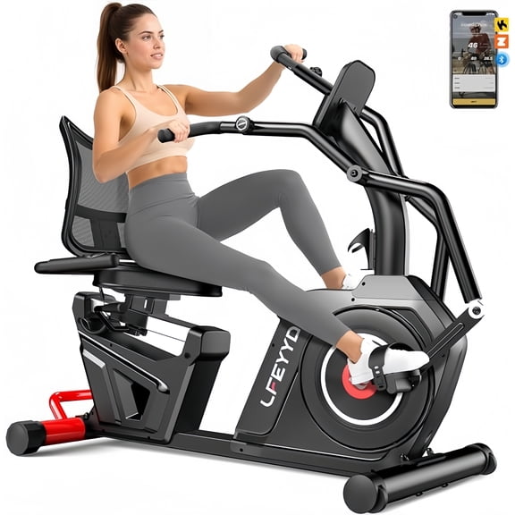 HASIMAN Recumbent Elliptical Exercise Bike with Arm Exerciser for Home，stationary exercise bike for Seniors Adults,16 Levels Resistance, 450 lbs Weight Capacity