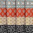 thumbnail image 4 of Boho Stripe Colorful Bold Design Shower Curtain, 72" x 72", Turquoise & Orange (2 Piece), 4 of 5