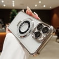 thumbnail image 2 of TECH CIRCLE For iPhone 15 Plus Magnetic Clear Case Compatible with MagSafe,Luxury Plating Slim Stand Anti-Scratch Shockproof Protective Women Girl Cover for Apple iPhone 15 Plus 6.7" 2023,Gray, 2 of 7