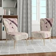 thumbnail image 5 of Designart "Shaby Pink Marble" Upholstered Sleek & Chic Modern Accent Chair - Arm Chair, 5 of 5