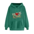 thumbnail image 2 of Ladies' Romantic Valentine Hooded Sweatshirt With Long Sleeve Cozy Fleece Material, 2 of 5
