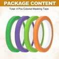 thumbnail image 3 of 4pcs 3/8" x 22 Yard Colorful Masking Tape, Green Orange Yellow, 3 of 7