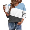 thumbnail image 6 of Women's Long Sleeve Shirts Casual V Neck Pullover Sweatshirts Trendy Striped Plus Size Tunic Tops Spring Going Out Top, 6 of 6