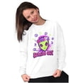 thumbnail image 4 of Airbrushed Hippie Alien Spaced Out Women Plus Size Crewneck Sweatshirt Brisco Brands 4X, 4 of 5
