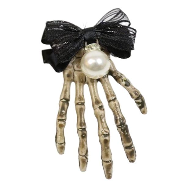 Pinzas para el pelo con forma de calavera para Halloween, horquillas para fiestas de Halloween Blanco