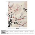 thumbnail image 4 of Creowell Bird Red Flowers Tree Print Throw Blanket for Bed Sofa Living Room Decor All Seasons Comfort 60x80in, 4 of 6