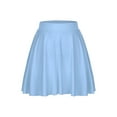 thumbnail image 2 of Runhomal Flared Mini Skirt for Women Casual Elastic Waistband Pleated Tennis Ruffle Skirts Sportwear Light Blue One Size, 2 of 7