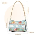 thumbnail image 3 of FORMRS Womens Shoulder Bag with Chain Strap Clutch Purse Cute Tote Handbag, Red Trains Pattern, 3 of 7