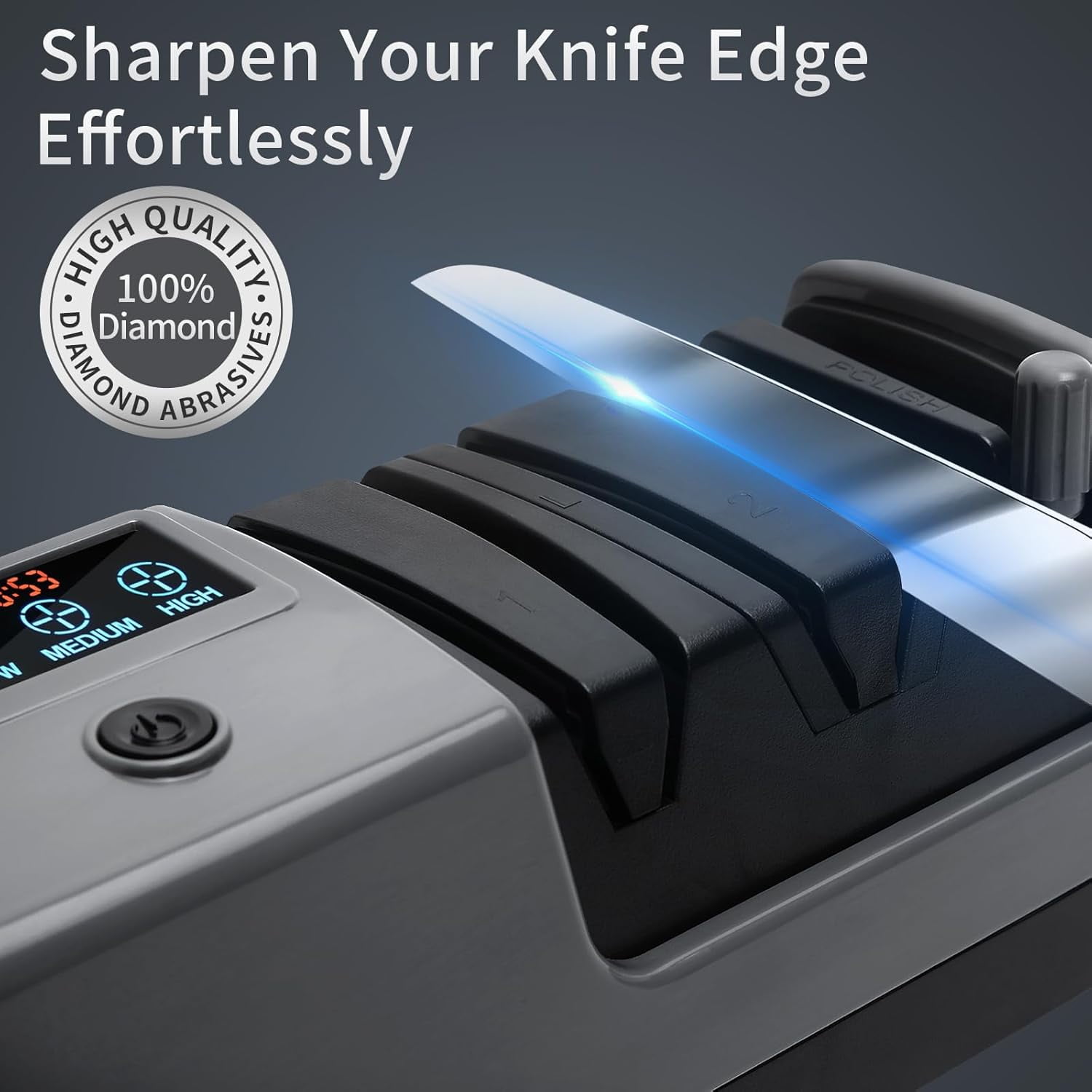 Electric Knife Sharpener 5-in-1 Multi-Function with Adjustable Speed LCD Display for Kitchen Knives Scissors Axes