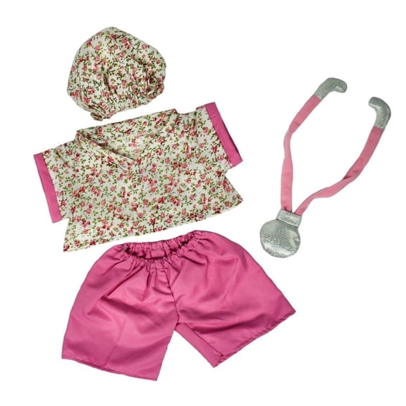 Nurse Outfit for 14"-18" Plush Dolls, Medical Dress Up Costume, Doll Clothes
