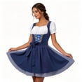 thumbnail image 5 of Noric Women's Oktoberfest Mini Dresses Puff Short Sleeve Lace Up Costume Dresses with Apron Overlay for Party Beer Festival, 5 of 6