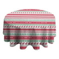 thumbnail image 4 of Red and Green Christmas Pattern Round Tablecloth 60"x60",Wrinkle Wipeable Table Cloth for Kitchen Dining Room Picnic Patio Party, 4 of 6