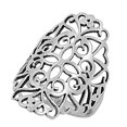 thumbnail image 1 of 925 Sterling Silver Grand Art Filigree Ring Size 10, 1 of 3
