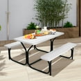thumbnail image 4 of Gymax Picnic Table Camping Picnic Bench Set Backyard Garden Patio Dining Party White, 4 of 10