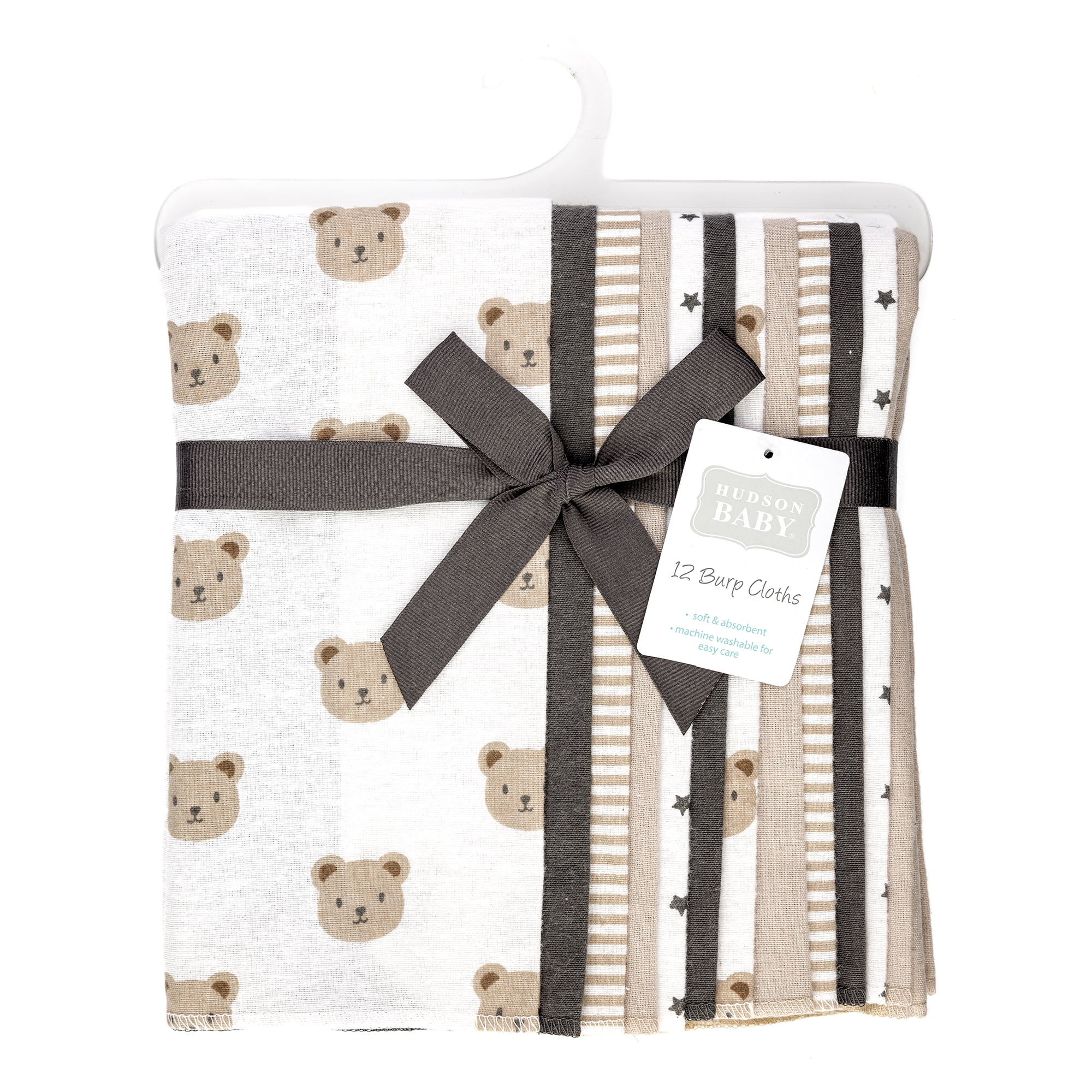 Hudson Baby Unisex Baby Cotton Poly Flannel Burp Cloths Bundle, Cozy Cutie, One Size