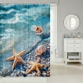 thumbnail image 2 of Erosebridal Beach Shower Curtain 72"x84" Starfish Seashell Conch Bath Curtain Ocean Sea Coastal Nature Pattern Bathroom Shower Curtain Set Bathroom Accessories, 2 of 5