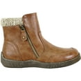 thumbnail image 4 of kozi Canada Women Comfort Casual Ankle Bootie RILEY-4 Fall Boot Wedge Boot Side Zipper Removable Insole Tan Size 8, 4 of 7