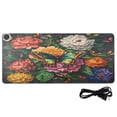 thumbnail image 2 of Wobogo Peony Butterfly Paintings Heated Mouse Pad Extra-Large Desk Mat With 3 Heating Levels and 3-hour Auto Shut-Off Protection Ideal for Computer Keyboards Home Office Hand-warming Essential 31.5in, 2 of 9