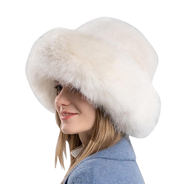 Chapeau Seau Chaud d'Hiver pour Femmes Style Pêcheur Doux Mignon pour Temps Froid en Extérieur