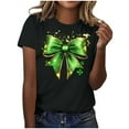 thumbnail image 2 of Ounisa Womens Funny St Patricks Day Bows T Shirts for Girls Cute Short Sleeve Tees for Saint Patricks Day, 2 of 5