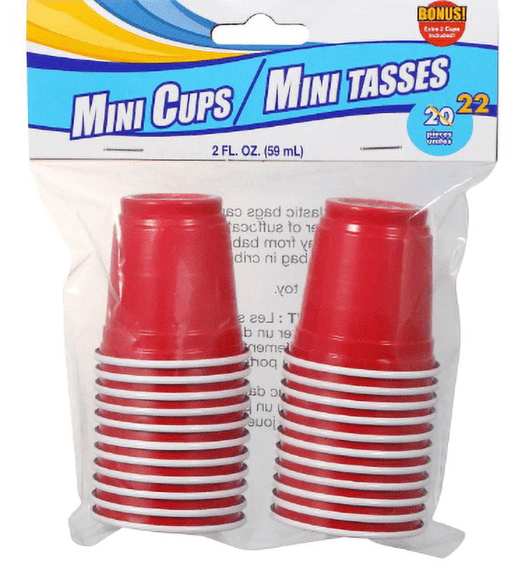 20pk Mini 2oz BPA Free Red Plastic Party Cups – Little Sips of Fun!