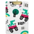 thumbnail image 2 of FMSHPON Dino Monster Truck Driver Clipboard Hardboard Wood Nursing Clip Board and Pull for Standard A4 Letter 13x9 inches, 2 of 5