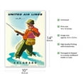 thumbnail image 2 of Colorado - United Air Lines - Fisherman Fly Fishing - Vintage Airline Travel Poster by Joseph Binder c.1950s - Master Art Print 10in x 14in, 2 of 4