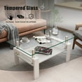 thumbnail image 5 of CQSXDA Modern Tempered Glass Living Room Table Rectangle Coffee Table Easy Assembly - Stylish Glass Top Coffee Table for Living Room, 5 of 12