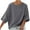 Dark Gray, variant on Summer Linen Tops for Women 3/4 Sleeve Shirts Casual Solid Color Cotton Blouses Plain Beach Tee Shirt Lagenlook Loose Pullover Top
