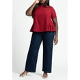 thumbnail image 5 of ELOQUII Women's Plus Size Pleated Hem Top, 5 of 6