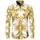 thumbnail image 5 of Camisa de manga larga con estampado 3D de cadena de flores doradas a la moda para hombre, ropa informal de diseñador de lujo para hombre, camisas con botones de solapa, 5 of 5