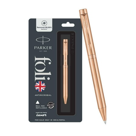 Parker Folio Antimicrobial Ball Pen| Ink Color -Blue | Perfect For Professional Use | Elite Pen For Gifting