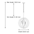 thumbnail image 2 of Vanity Art 6 Light Globe Candle Style Chandelier, Modern Hanging Lighting, Ceiling Lights Fixtures for Dining Room Living Room Bed Room Kitchen, Brass Dust/Chrome, 22106BD-CH, 2 of 8