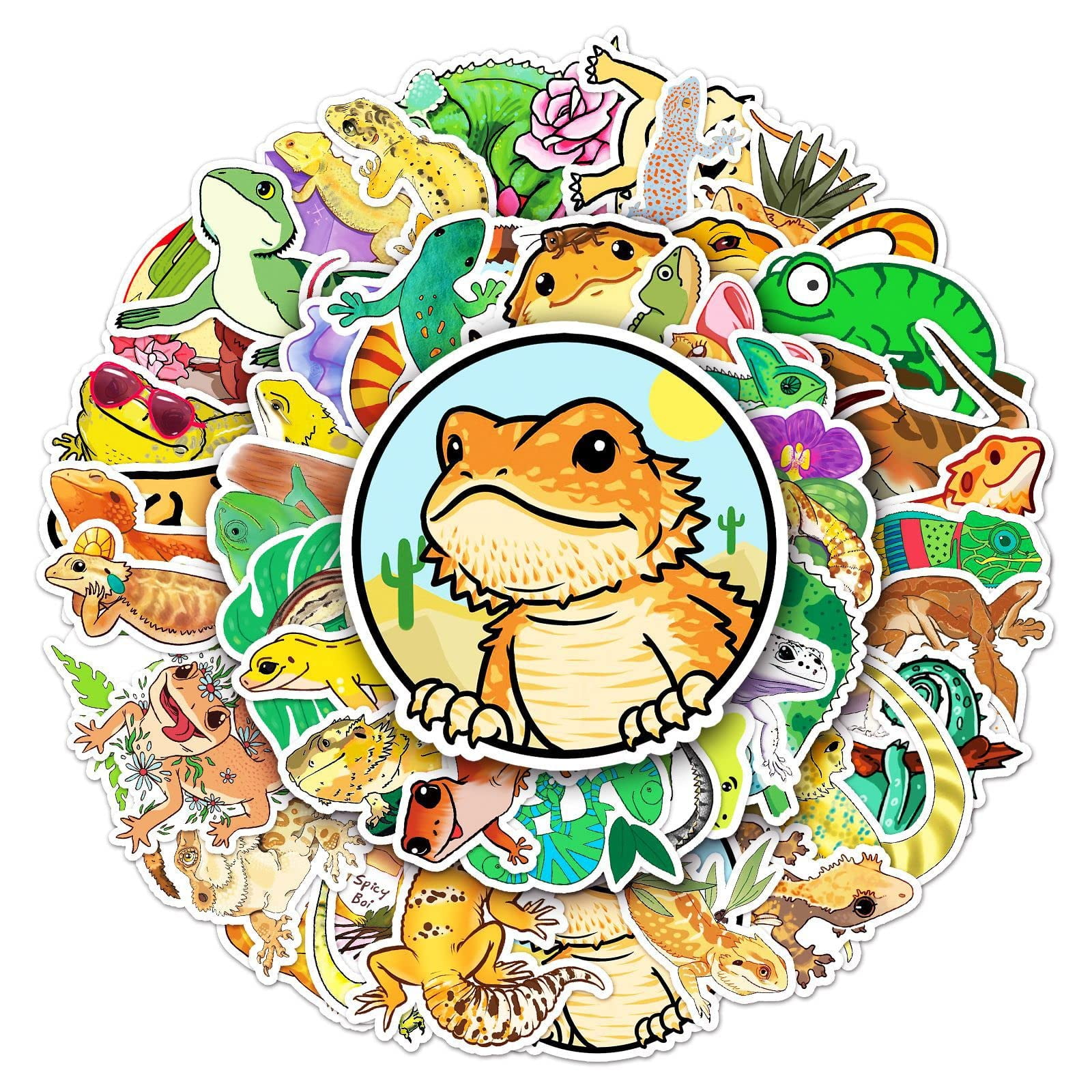 50 Packs Wall Lizard Stickers Water Bottles Laptop Phone Computer Guitar  Skateboard Hydroflasks Gecko Cartoon Animal Vinyl Sticker Waterproof  Aesthetic Trendy Decals for Teens Girls Adults - Walmart.com