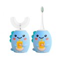 thumbnail image 2 of Cepillo de dientes eléctrico sónico inteligente tipo U para niños, blanqueador dental de 360 grados, recargable por USB, luz azul IPX7, 2 of 5