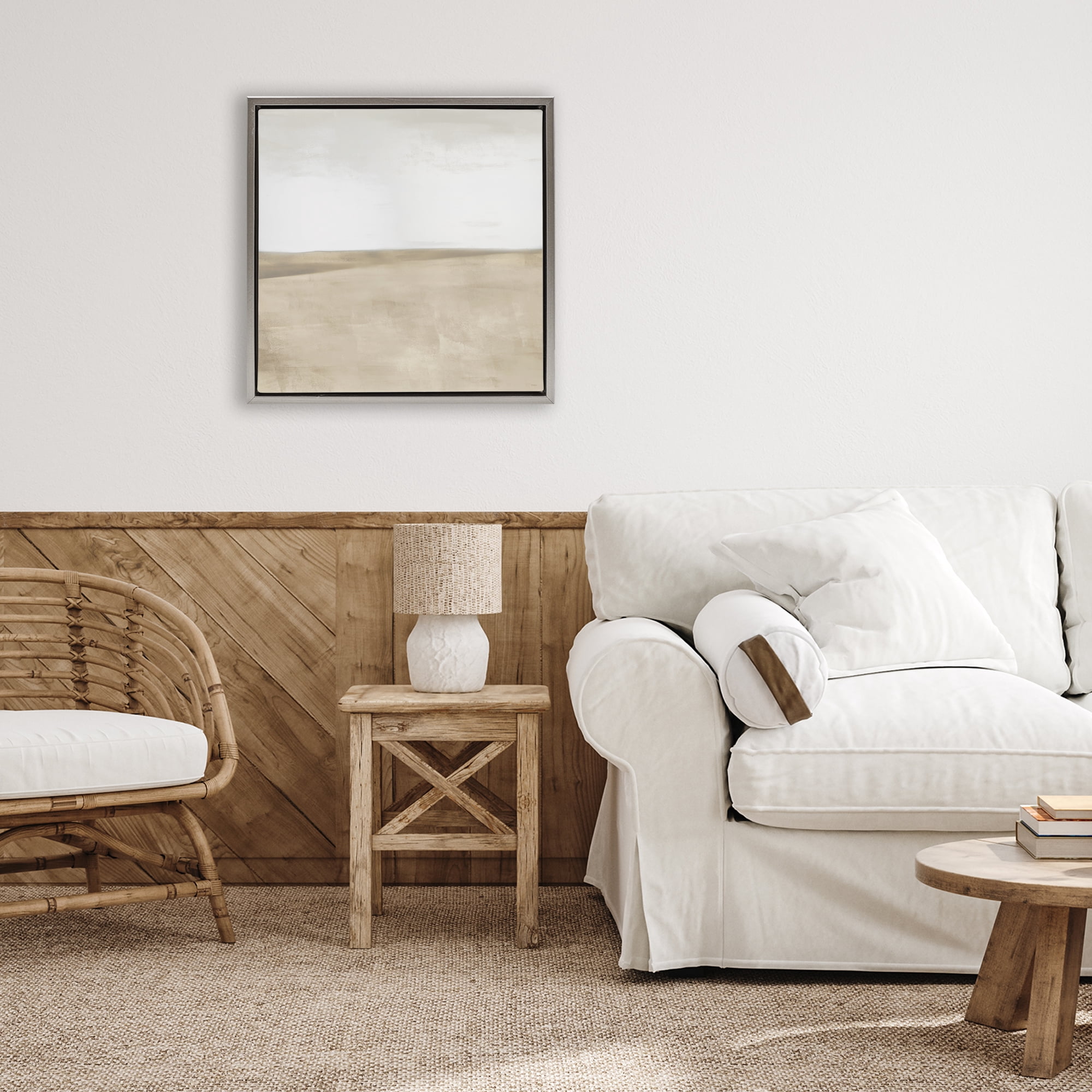 Stupell Industries Muted Smooth Hills Gray Framed Floater Canvas Wall Art, design by Dan Meneely