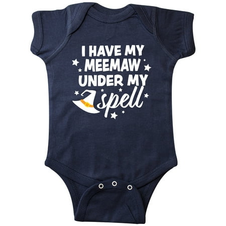 

Inktastic I Have My Meemaw Under My Spell with Cute Witch Hat Gift Baby Boy or Baby Girl Bodysuit