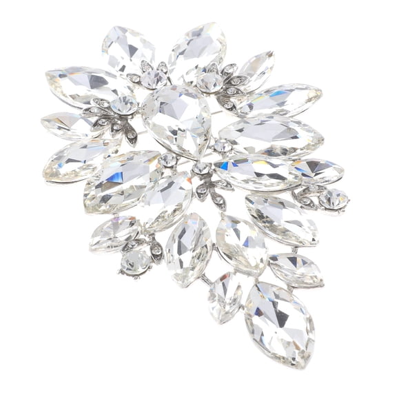 Extra Large Crystal Flower Brooch